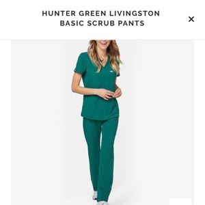 nwt figs livingston hunter green xs REG rare!
